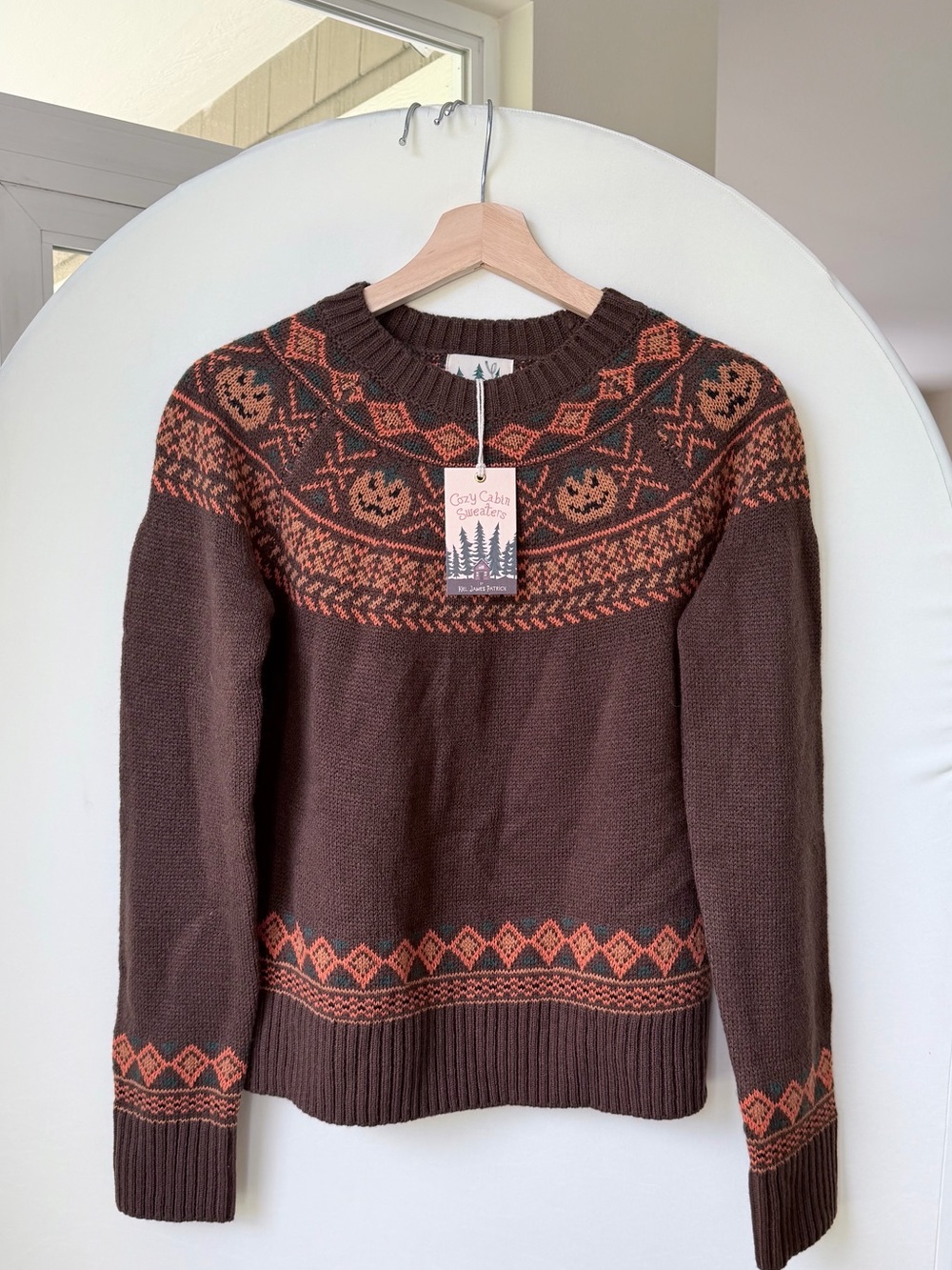 NWT Kiel James Patrick Cozy Pumpkin Sweater in Brown - Women's XS